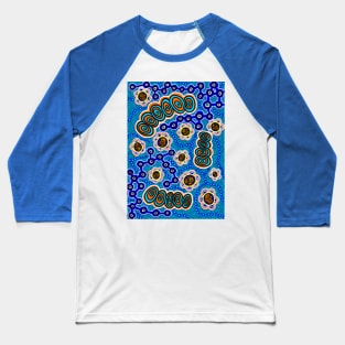 Aboriginal Art - Yugarabul Gathering By The River Baseball T-Shirt